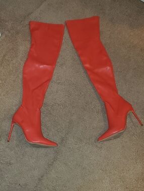 Steve Madden Red Over-the-Knee Stiletto Boots